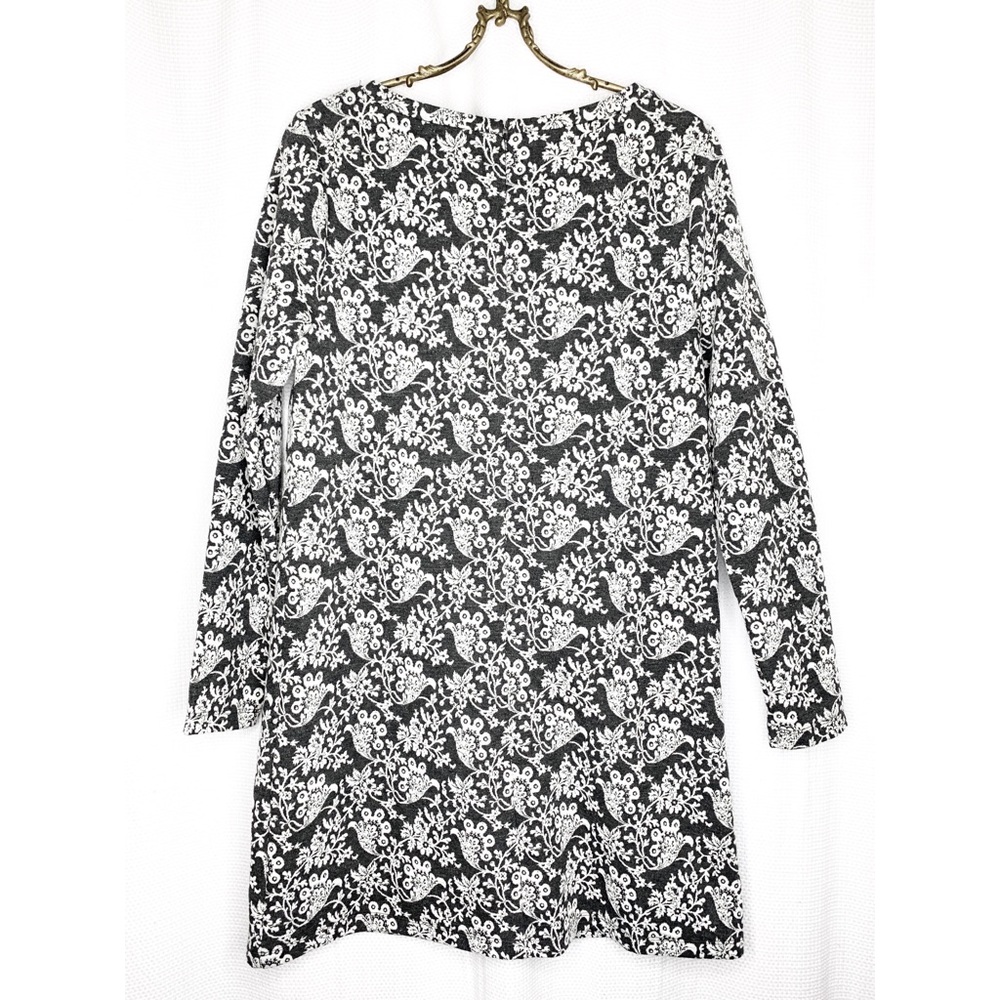 Loft grey and white patterned shift dress - Picture 2 of 3